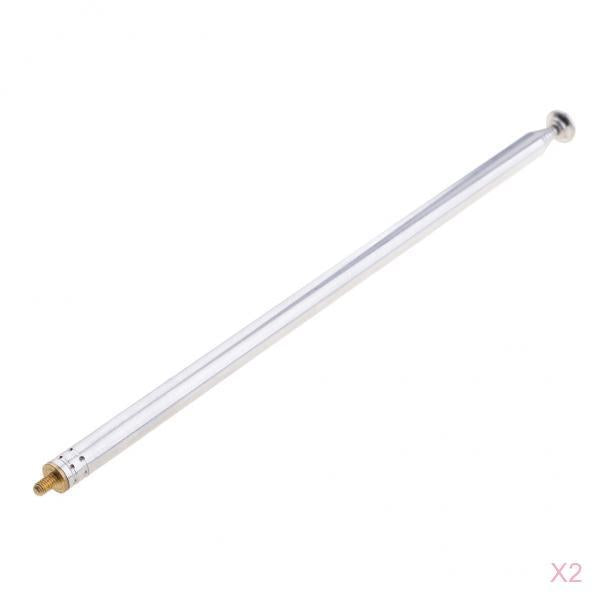 2Pieces 7 Sections Telescopic Antennas M3 Male Thread for Portable Radio TV