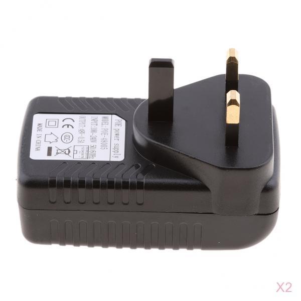2Pieces UK Plug Poe Power Supply 48V 0.5A Over Ethernet Switch Router