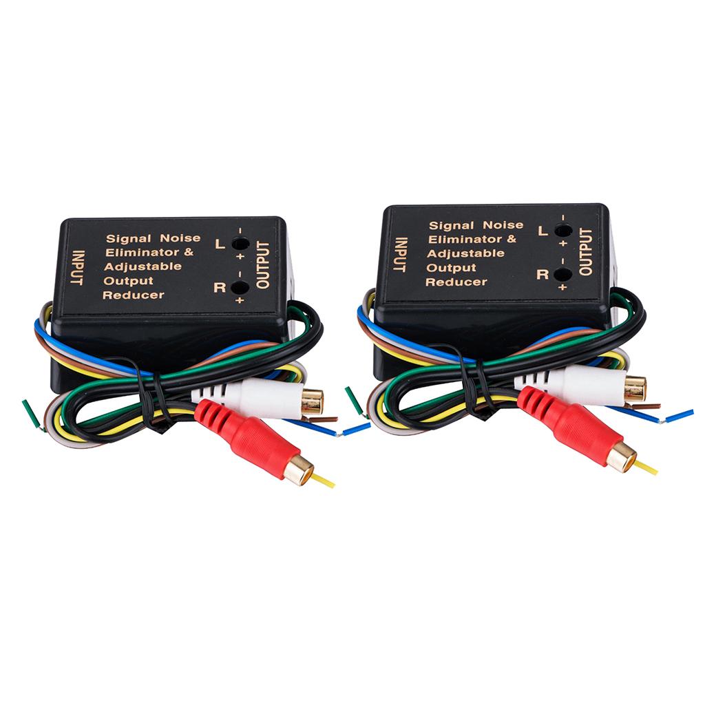 2Pieces Car Speaker Audio RCA Adapter High to Low Level Converter