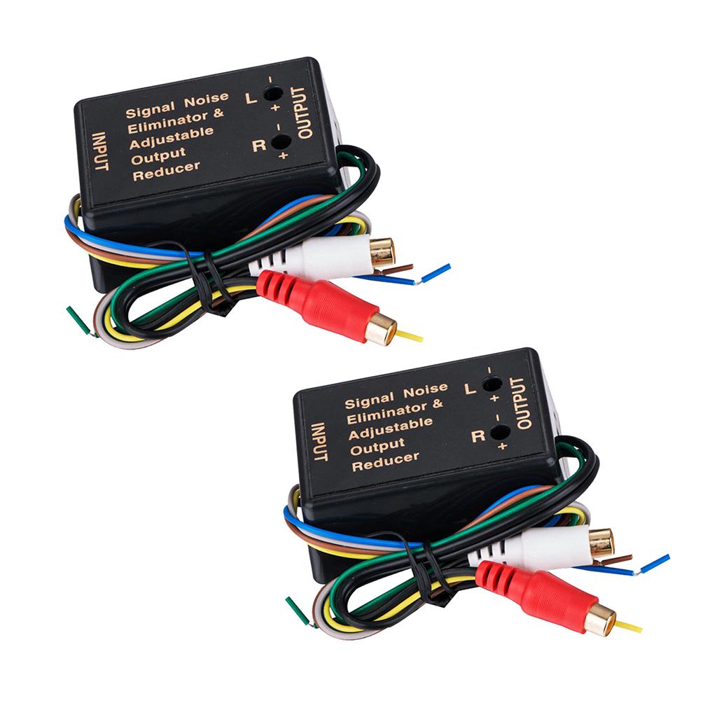 2Pieces Car Speaker Audio RCA Adapter High to Low Level Converter