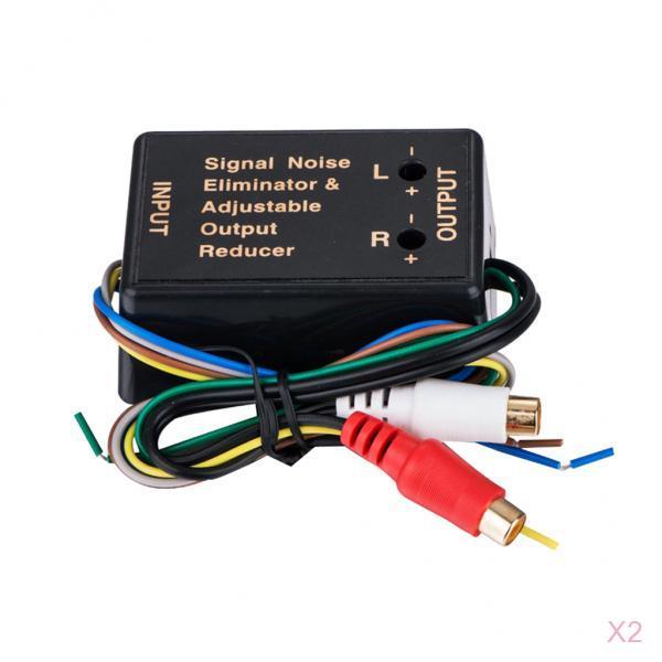 2Pieces Car Speaker Audio RCA Adapter High to Low Level Converter