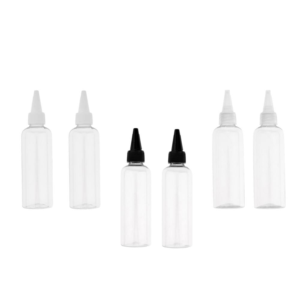 6pcs Plastic 100ml Travel Squeeze Bottle Lotion Shampoo Container Clear Cap