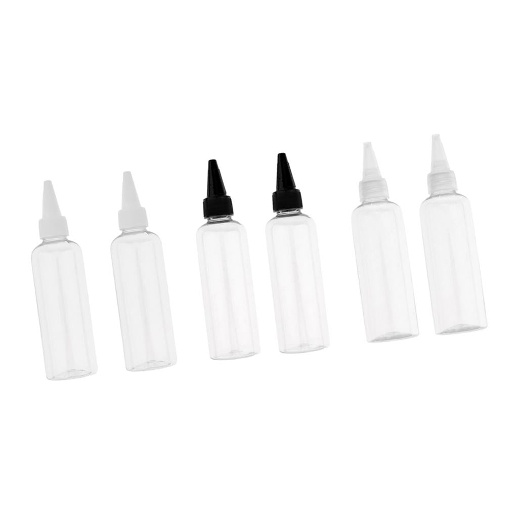 6pcs Plastic 100ml Travel Squeeze Bottle Lotion Shampoo Container Clear Cap