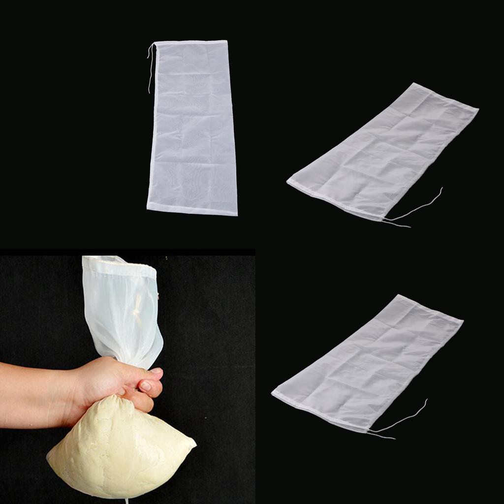 3 Pcs Nut Milk Cold Brew Coffee Juic Reusable Nylon Mesh Strainer Filter Bag