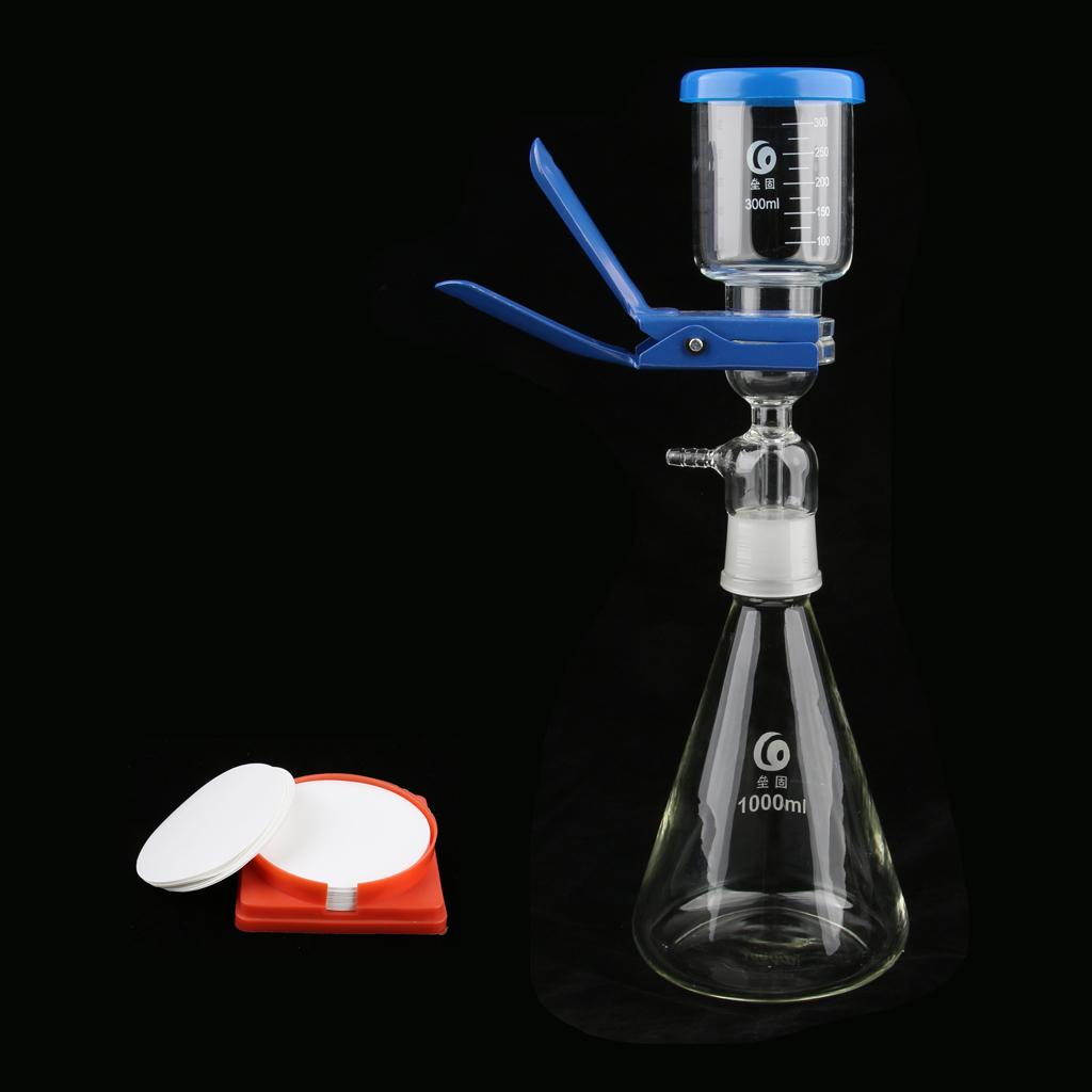 1000ml Filtration Apparatus Vacuum Unit + 50x Nylon Filter Membranes 0.22um