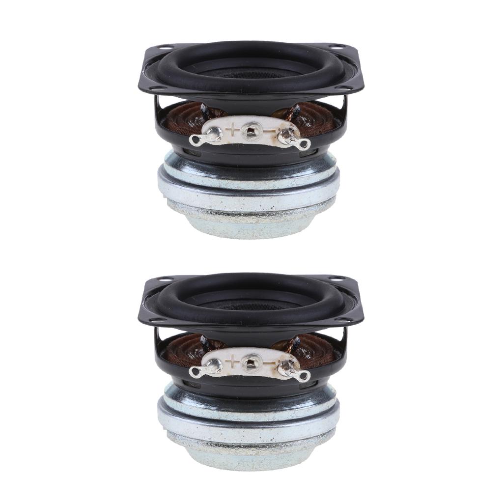 2x 40mm 4Ohm 10W Full range Speaker Square Loudspeaker 16Coil Rubber Edge