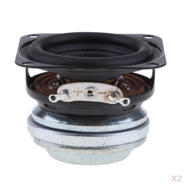 2x 40mm 4Ohm 10W Full range Speaker Square Loudspeaker 16Coil Rubber Edge