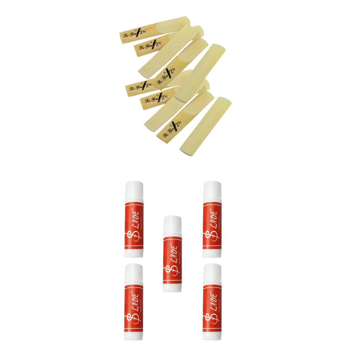 10pcs Alto Sax Reeds Strength 2.5+5 Tubes Clarinet Saxophone Cork Grease