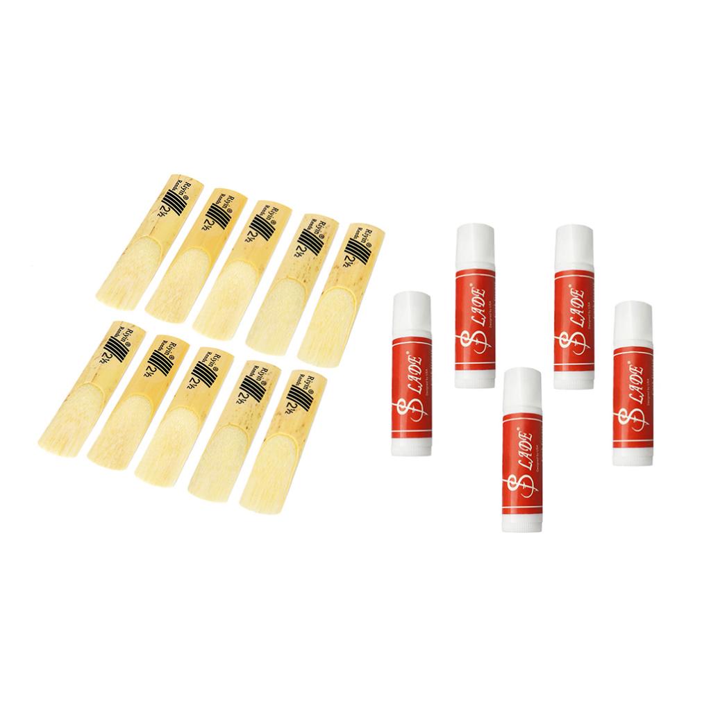 10pcs Alto Sax Reeds Strength 2.5+5 Tubes Clarinet Saxophone Cork Grease