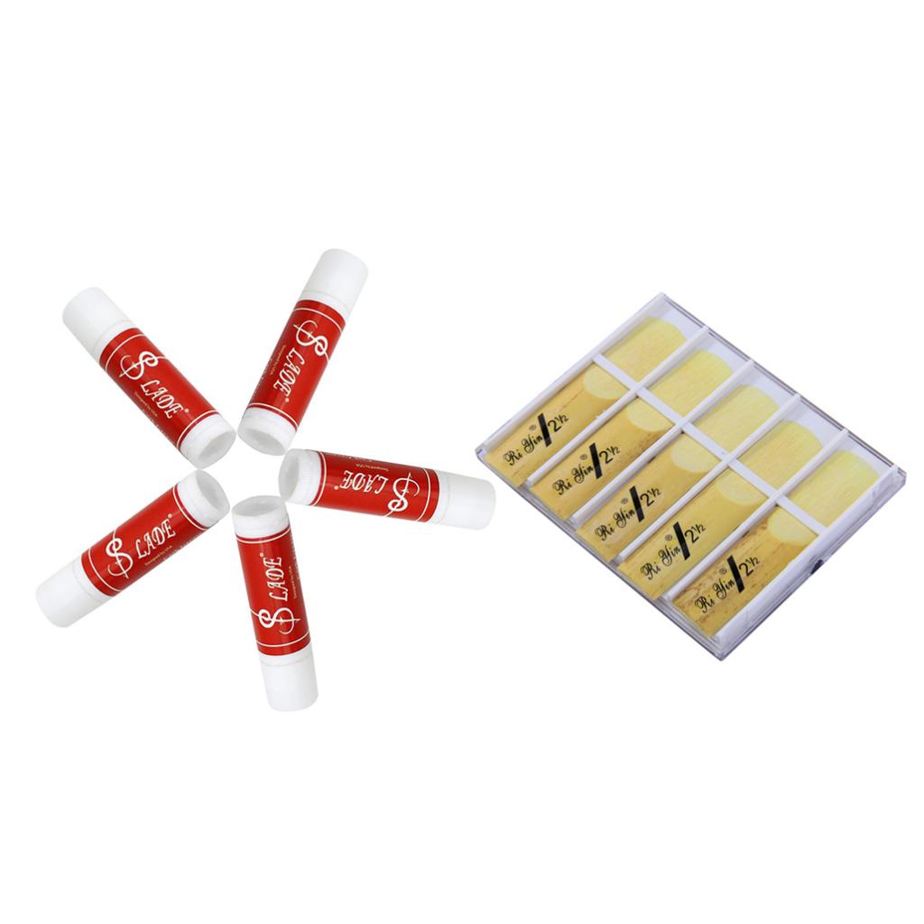10pcs Alto Sax Reeds Strength 2.5+5 Tubes Clarinet Saxophone Cork Grease