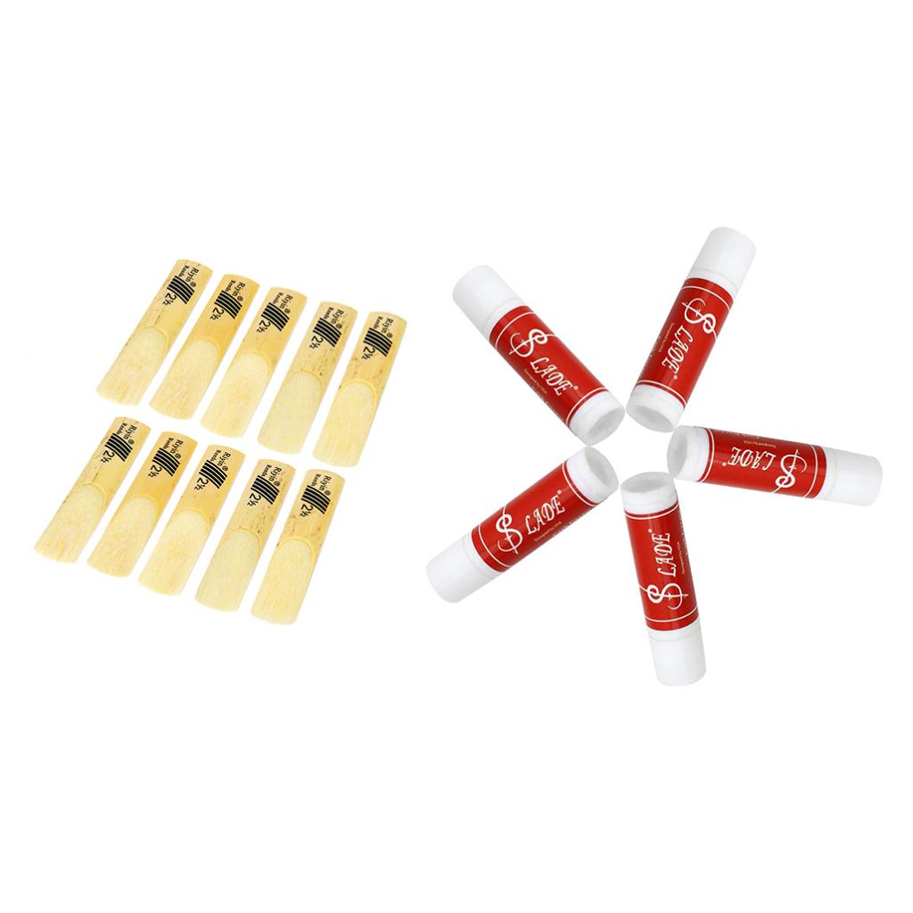 10pcs Alto Sax Reeds Strength 2.5+5 Tubes Clarinet Saxophone Cork Grease
