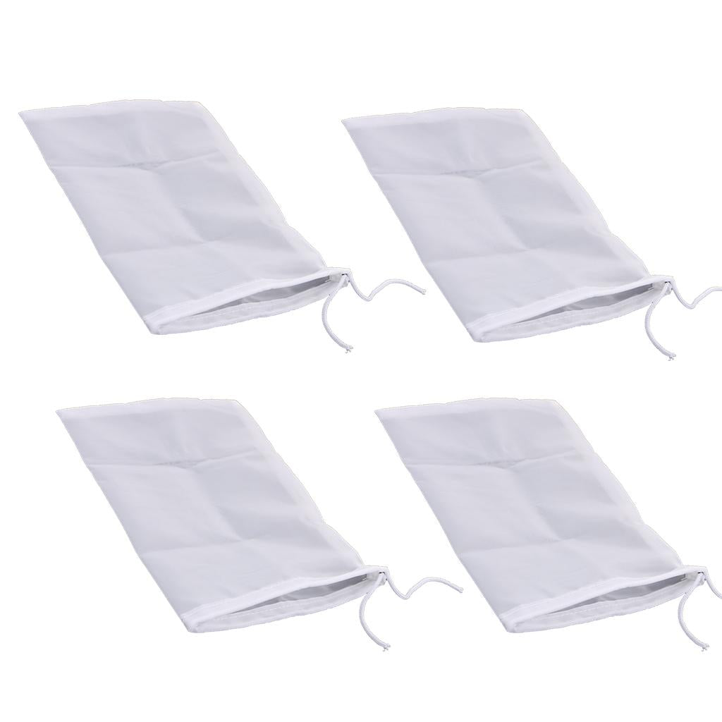 4 Pcs Milk Coffee Juice Reusable Nylon Mesh Strainer Filter Bag 15x20cm