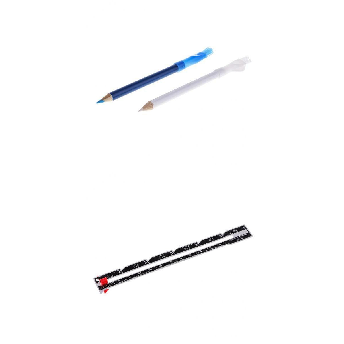 2Pcs Tailors Chalk Pen Pencil Sewing Dressmakers + 1Pcs Black Sewing Gauge