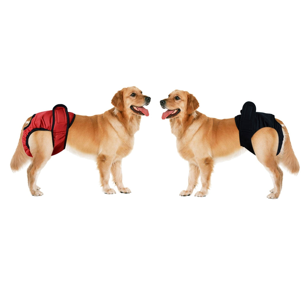 2 pcs Dog Physiological Pants Femal Dogs Sanitary Pant Diaper Black Red L