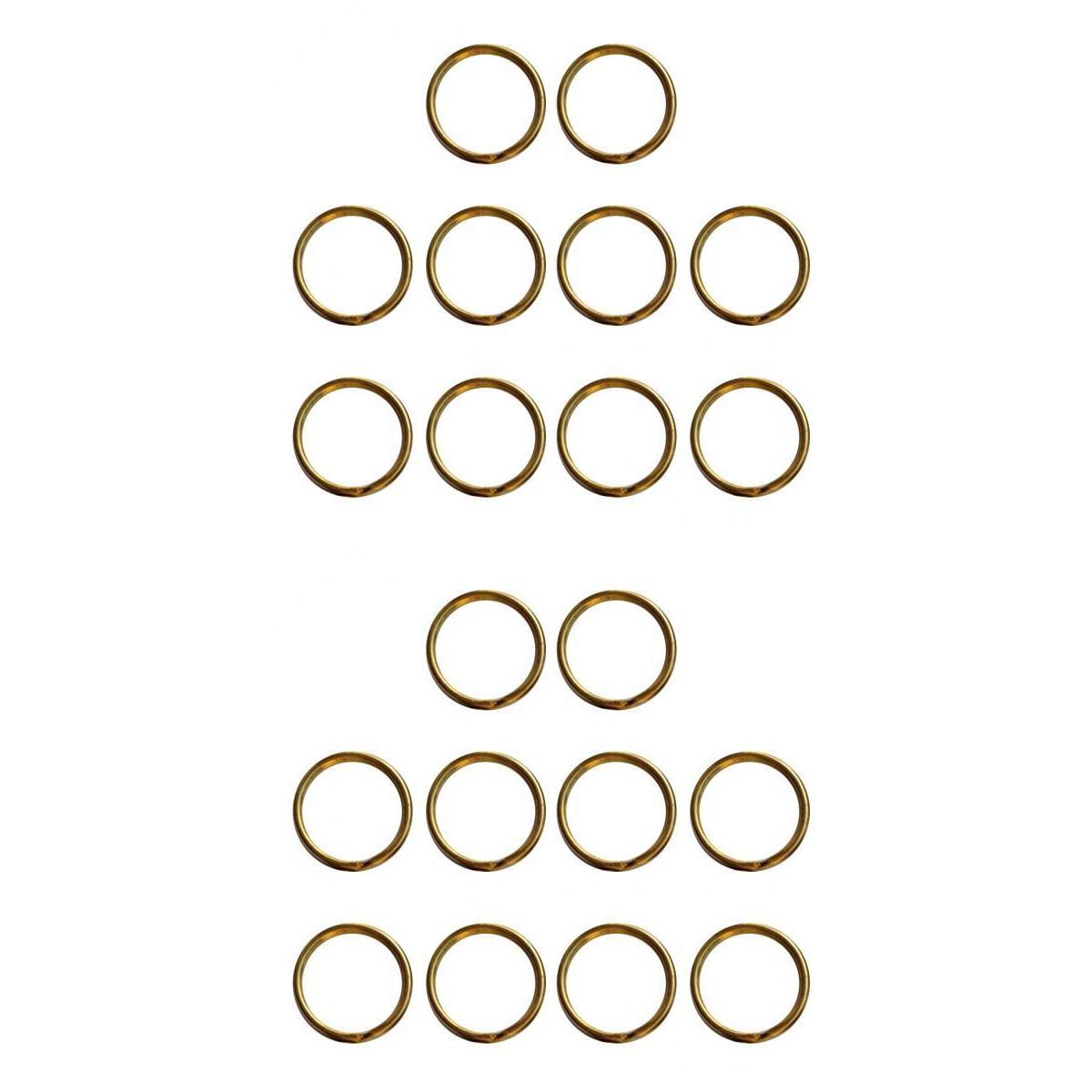 20 Pieces Brass Round Split Key Hold Chain Rings Keyring Loop 15mm/12mm Gift