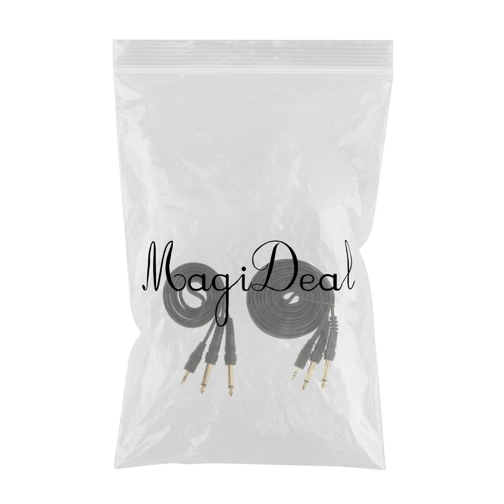 3.5mm to Double 6.5mm Adapter Male to Male Audio Cable Cord Wire 2m+1m