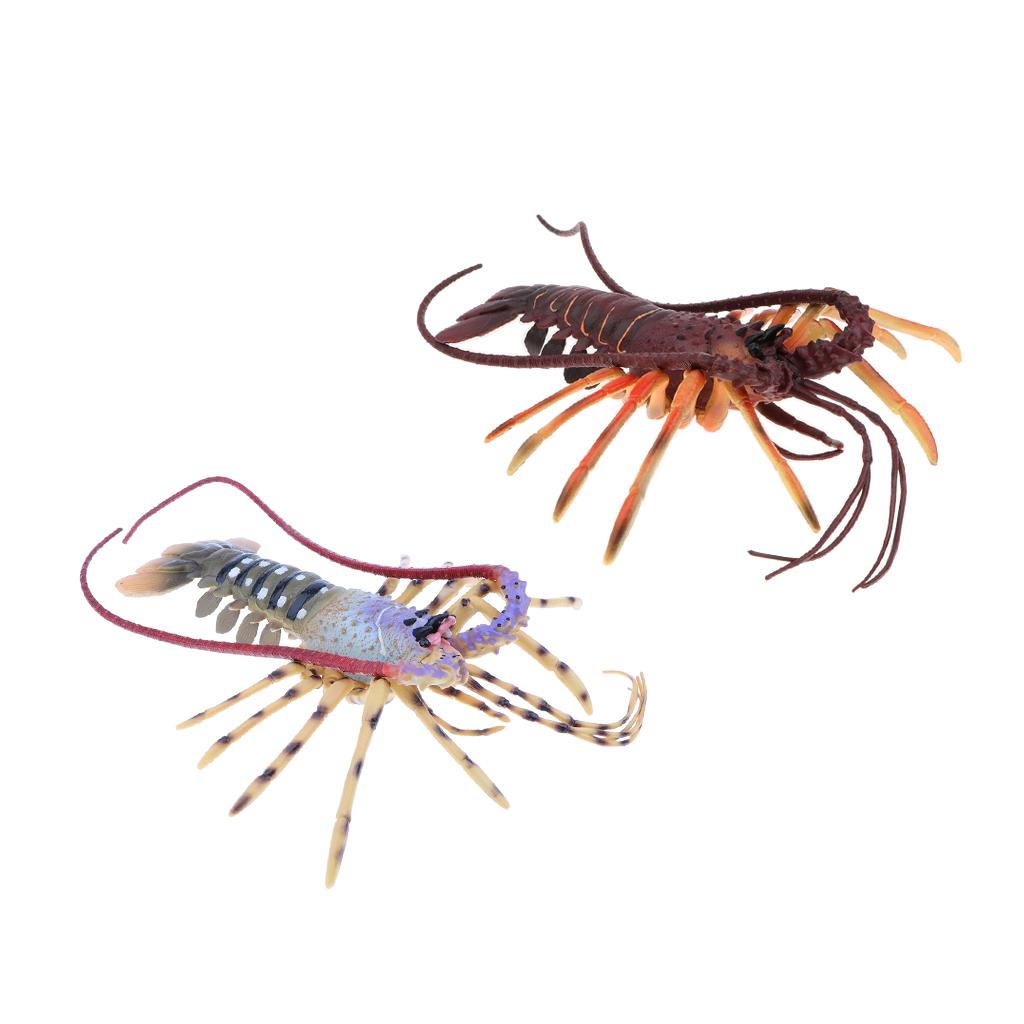 2Pcs Plastic Ocean Animal Model Figurine Kids Toy Gift Home Decor Lobster