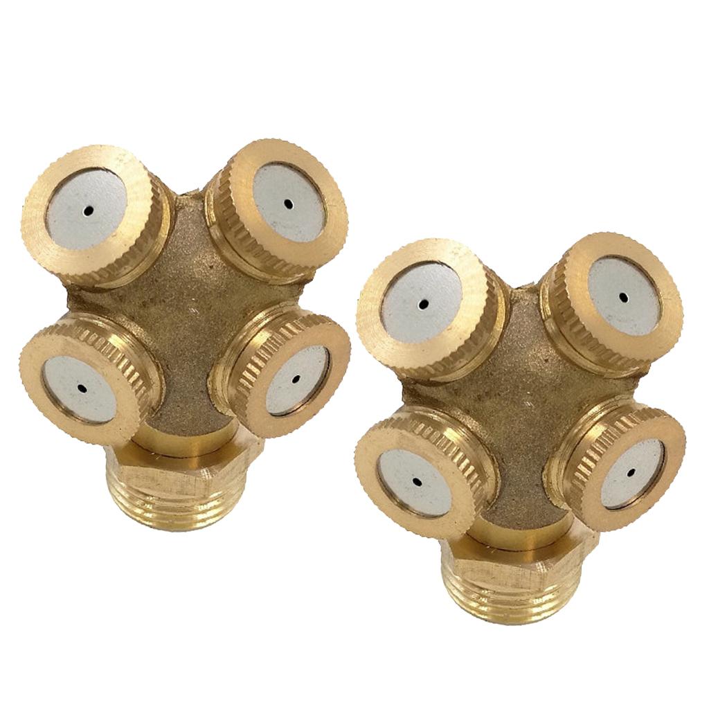 2pcs Brass Agricultural Misting Spray Nozzle Garden Sprinkler 0.5inch