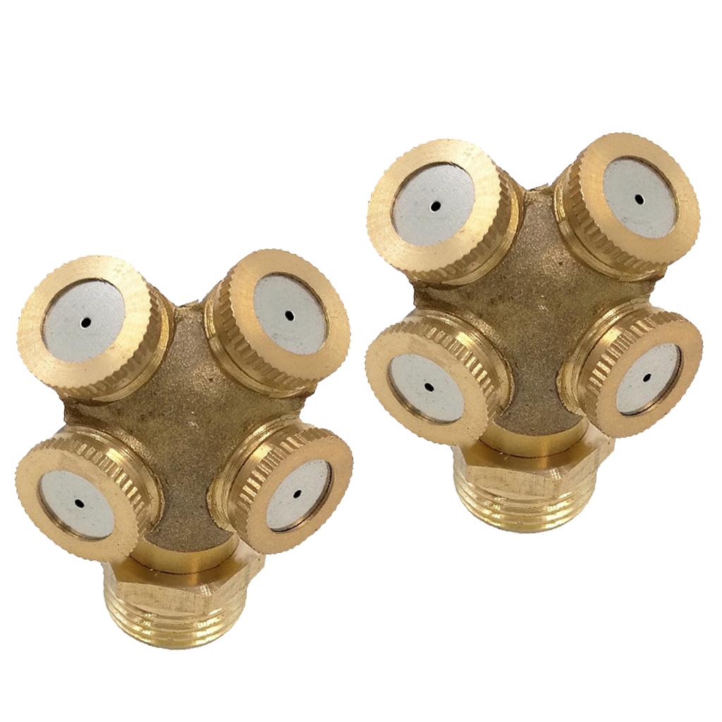2pcs Brass Agricultural Misting Spray Nozzle Garden Sprinkler 0.5inch