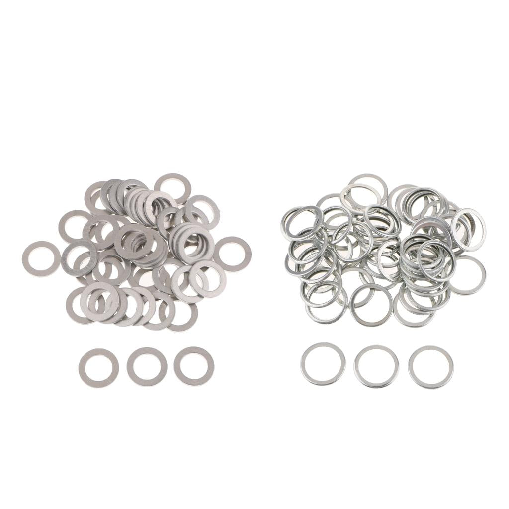100pcs Oil Drain Plug Crush Washer Gaskets 14mm for Acura+20mm for