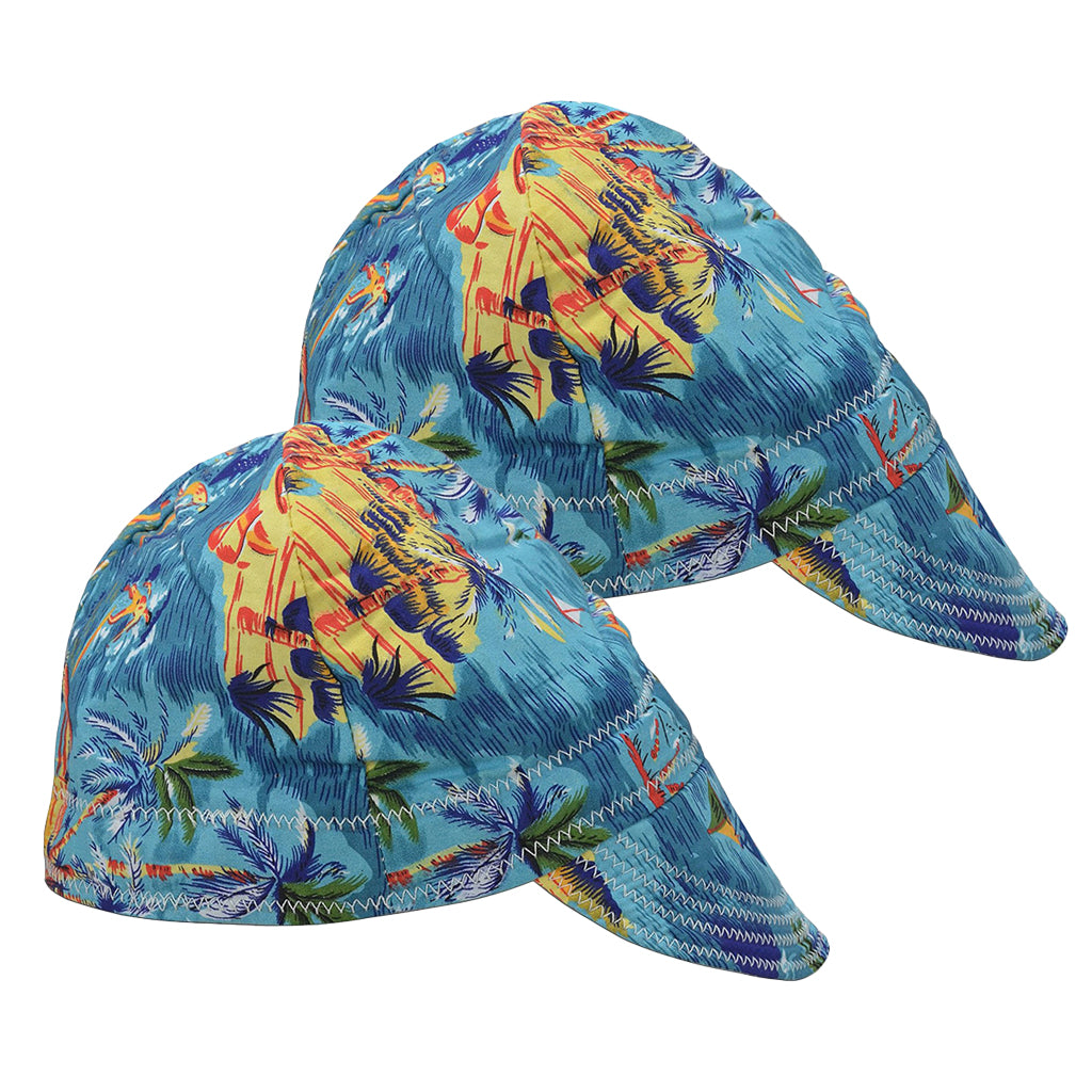 2x Fashion Elastic Welding Welder Hat Cap Pure Cotton Flame Retardant -Beach
