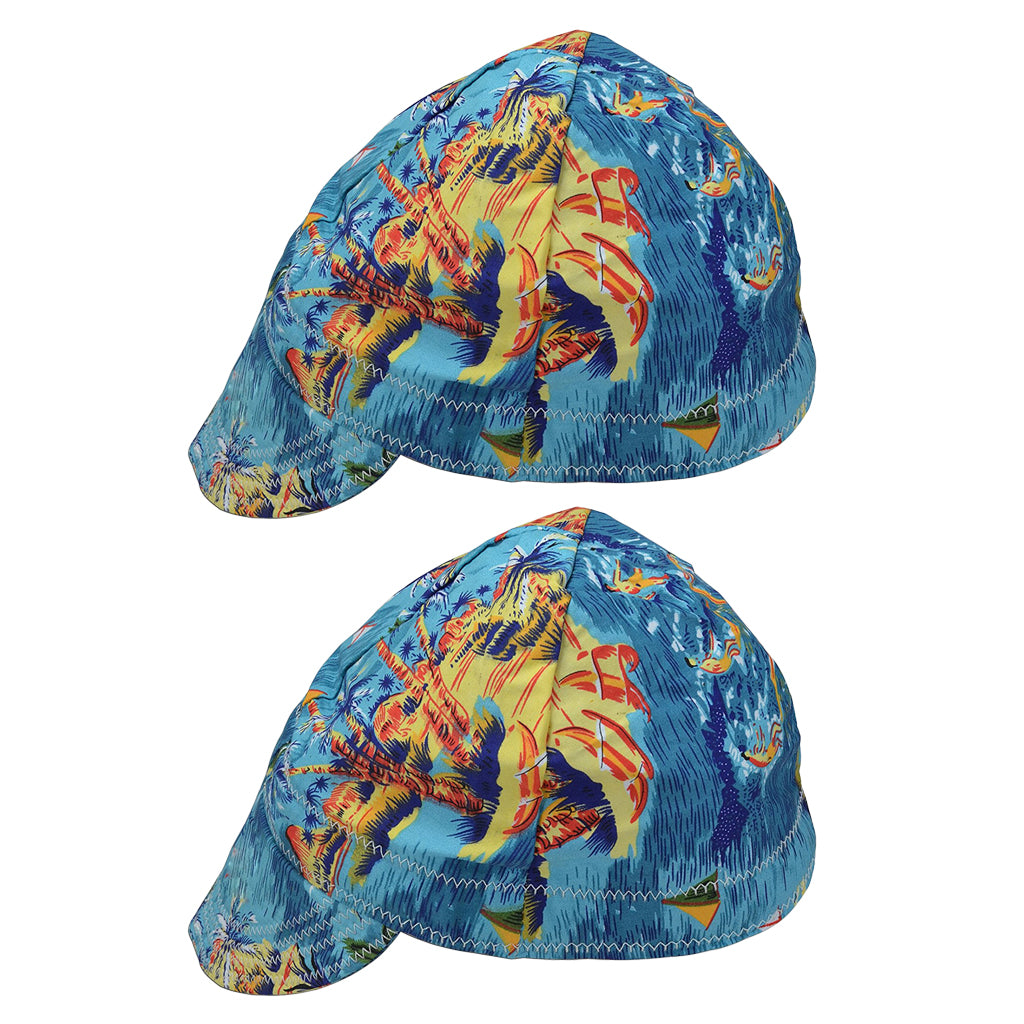 2x Fashion Elastic Welding Welder Hat Cap Pure Cotton Flame Retardant -Beach