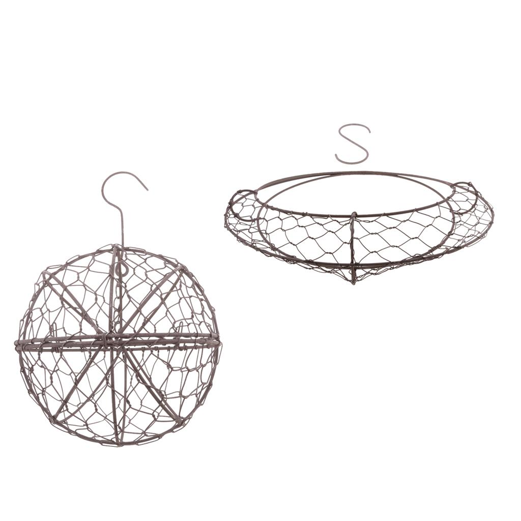 2pcs Retro Iron Moon Shape Succulent Pot Metal Hanging Planter Plant Holder