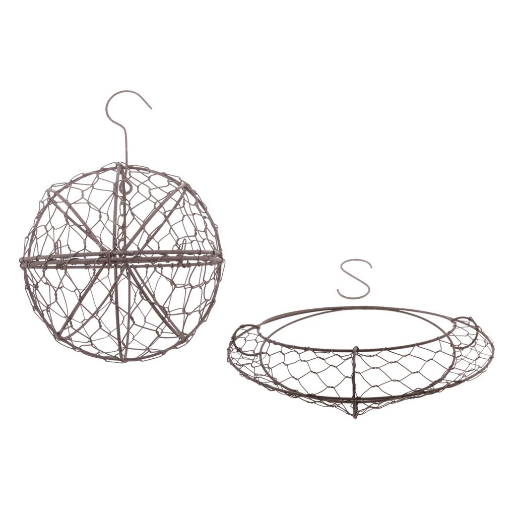 2pcs Retro Iron Moon Shape Succulent Pot Metal Hanging Planter Plant Holder