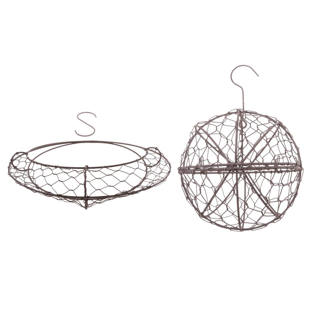 2pcs Retro Iron Moon Shape Succulent Pot Metal Hanging Planter Plant Holder