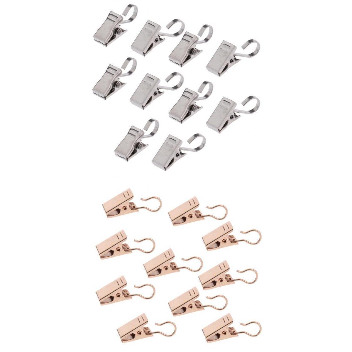20Pcs Heavy Duty Curtain Clips with Hook Roman Ring Clip Spring Clamp Hanger