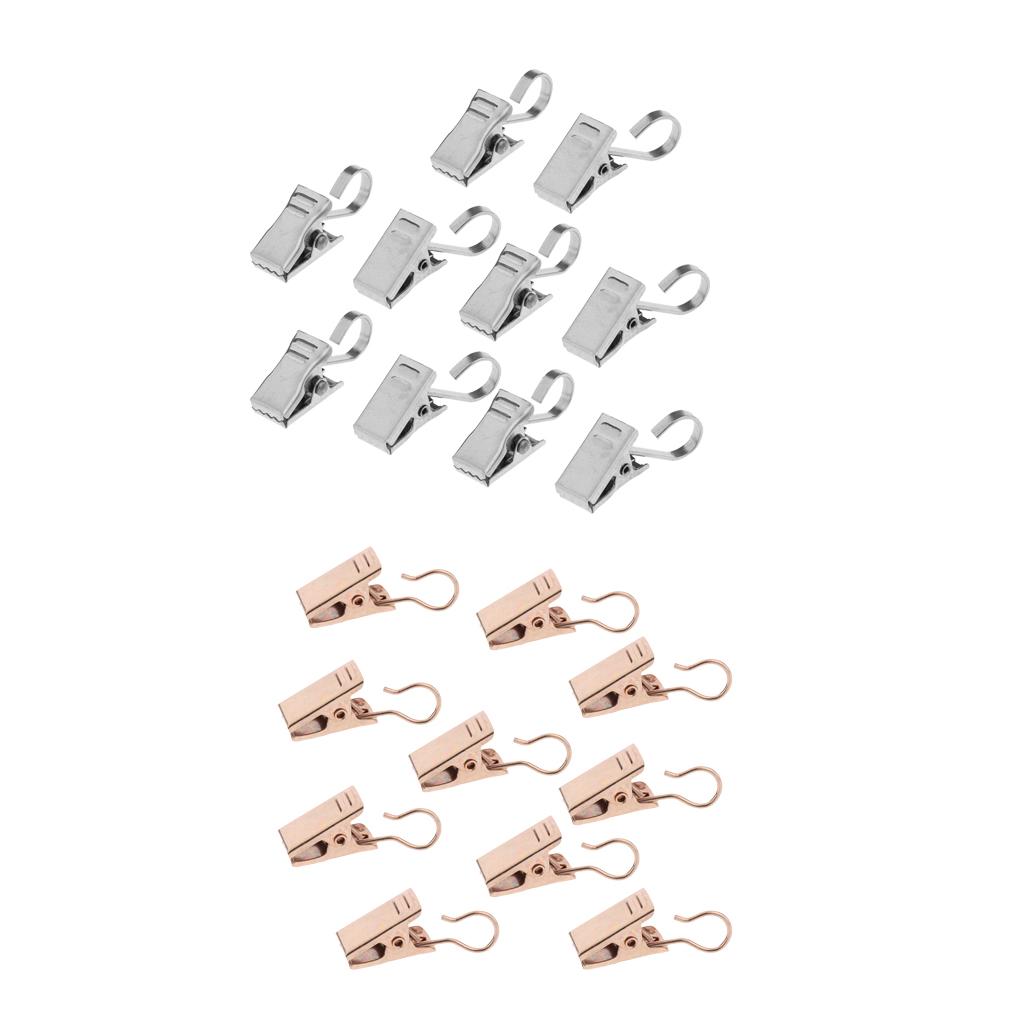 20Pcs Heavy Duty Curtain Clips with Hook Roman Ring Clip Spring Clamp Hanger