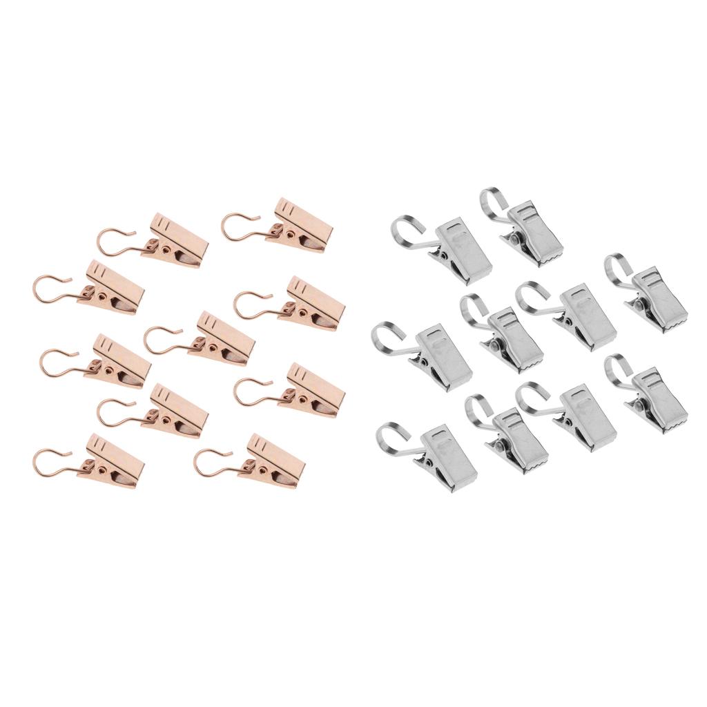 20Pcs Heavy Duty Curtain Clips with Hook Roman Ring Clip Spring Clamp Hanger