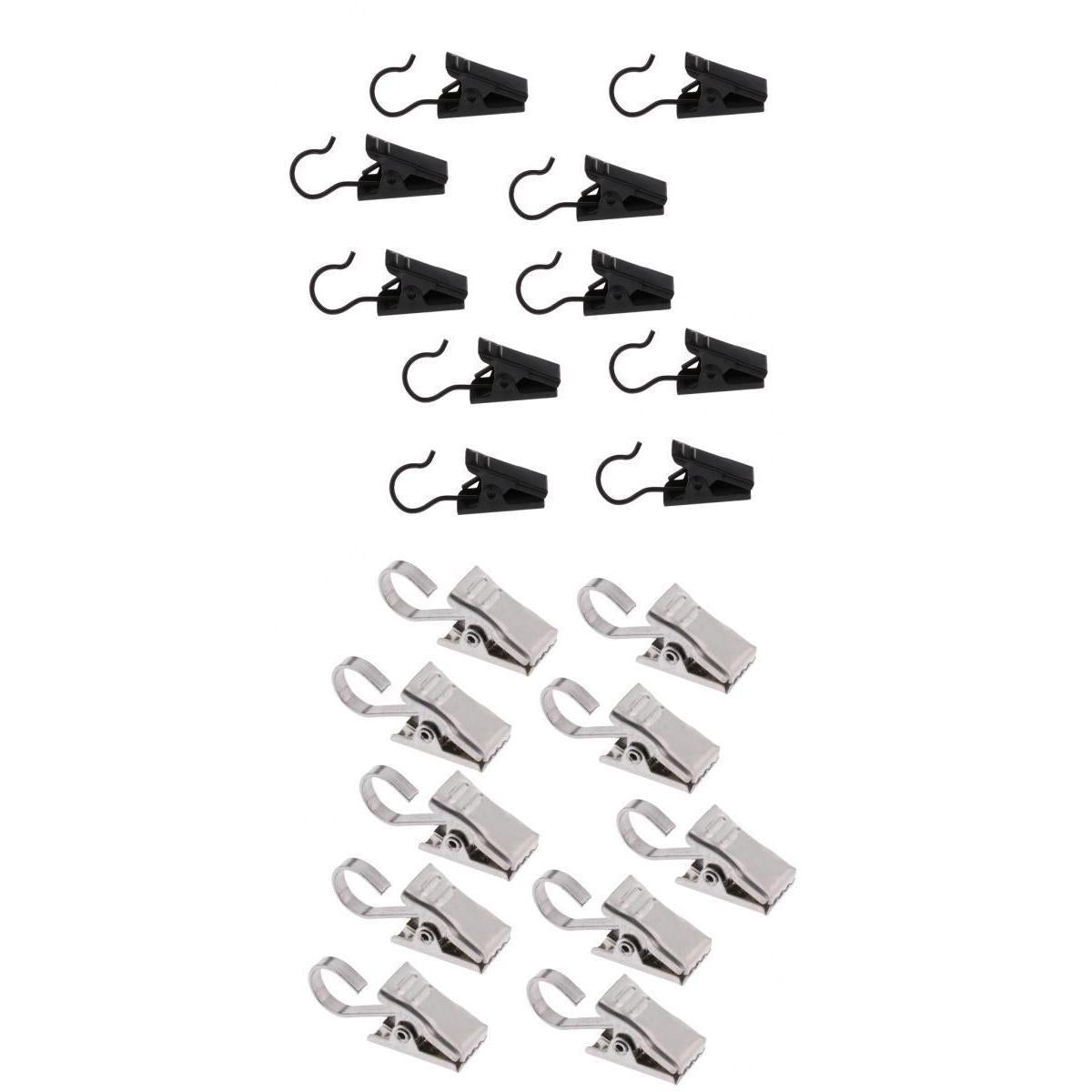 20Pcs Heavy Duty Curtain Clips with Hook Spring Clamps Hanger Clips Glider