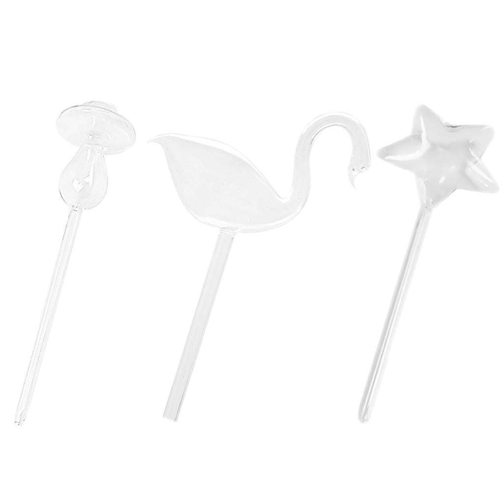 3pcs Automatic Glass Swan Shape Simple Watering Device Plant Garden Flower