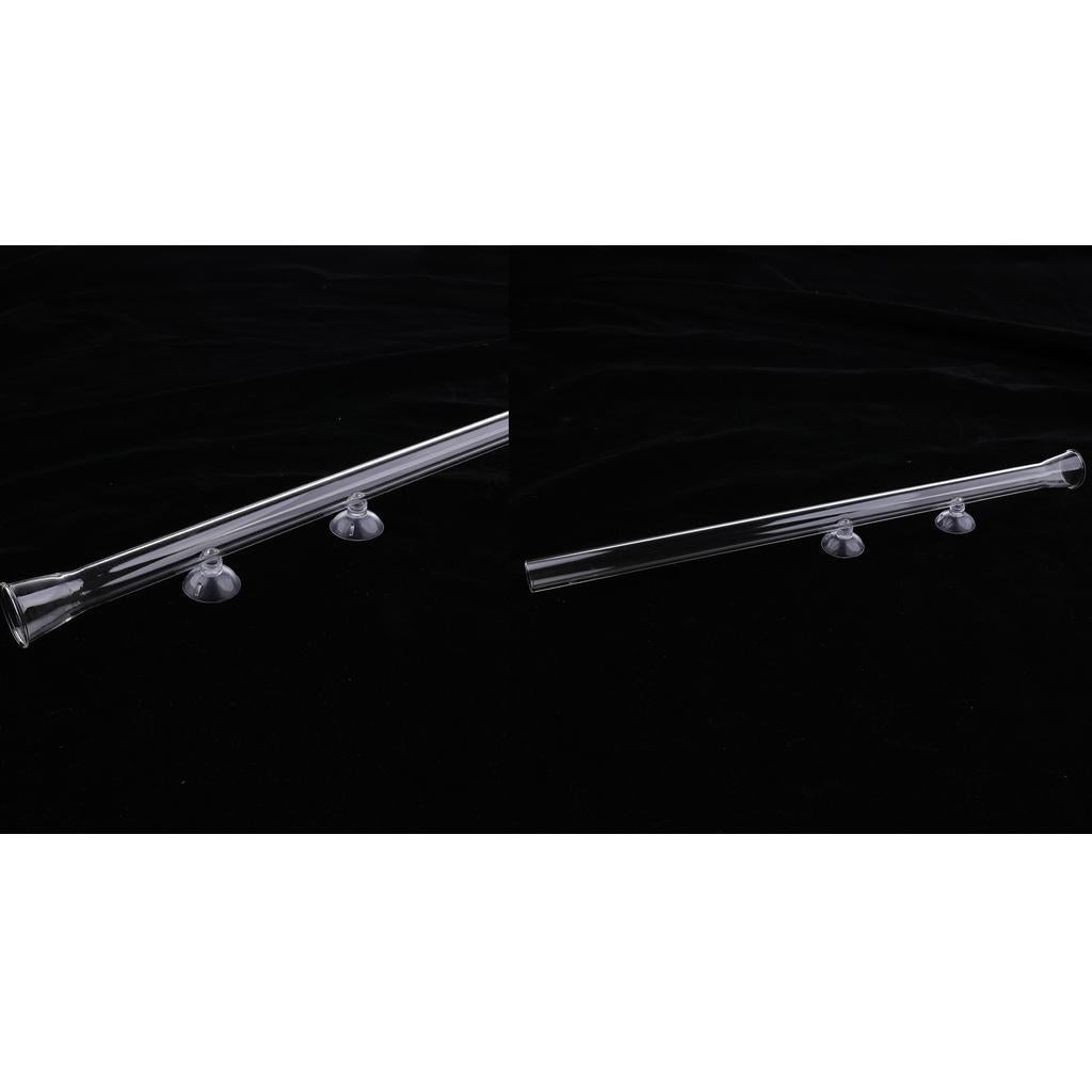 2 PCS Aquarium Glass Shrimp Feeding Tube Food Dish Pipe Holder 400,300mm