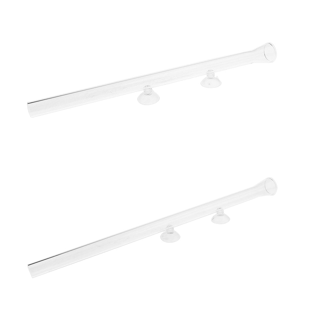 2 PCS Aquarium Glass Shrimp Feeding Tube Food Dish Pipe Holder 400,300mm