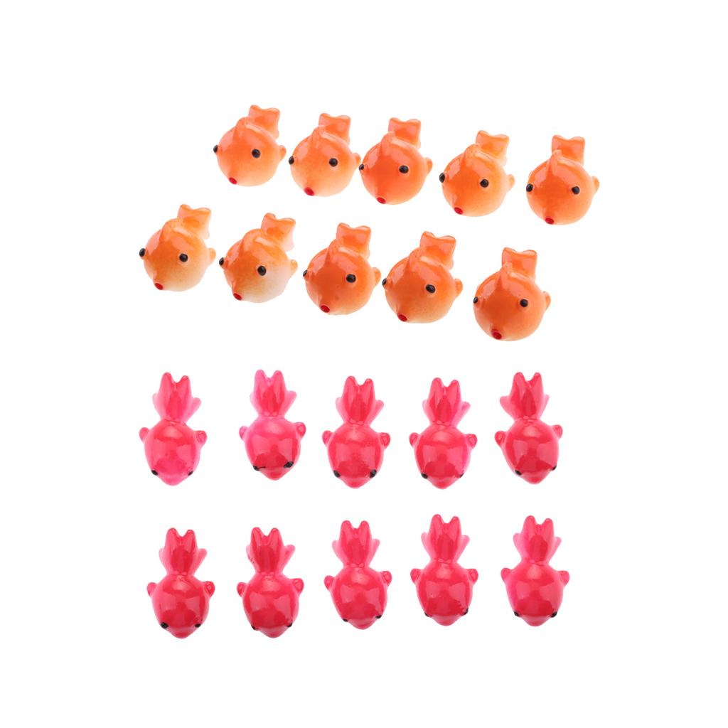 20Pieces Miniature Dollhouse Bonsai Craft Garden Landscape Goldfish Decor