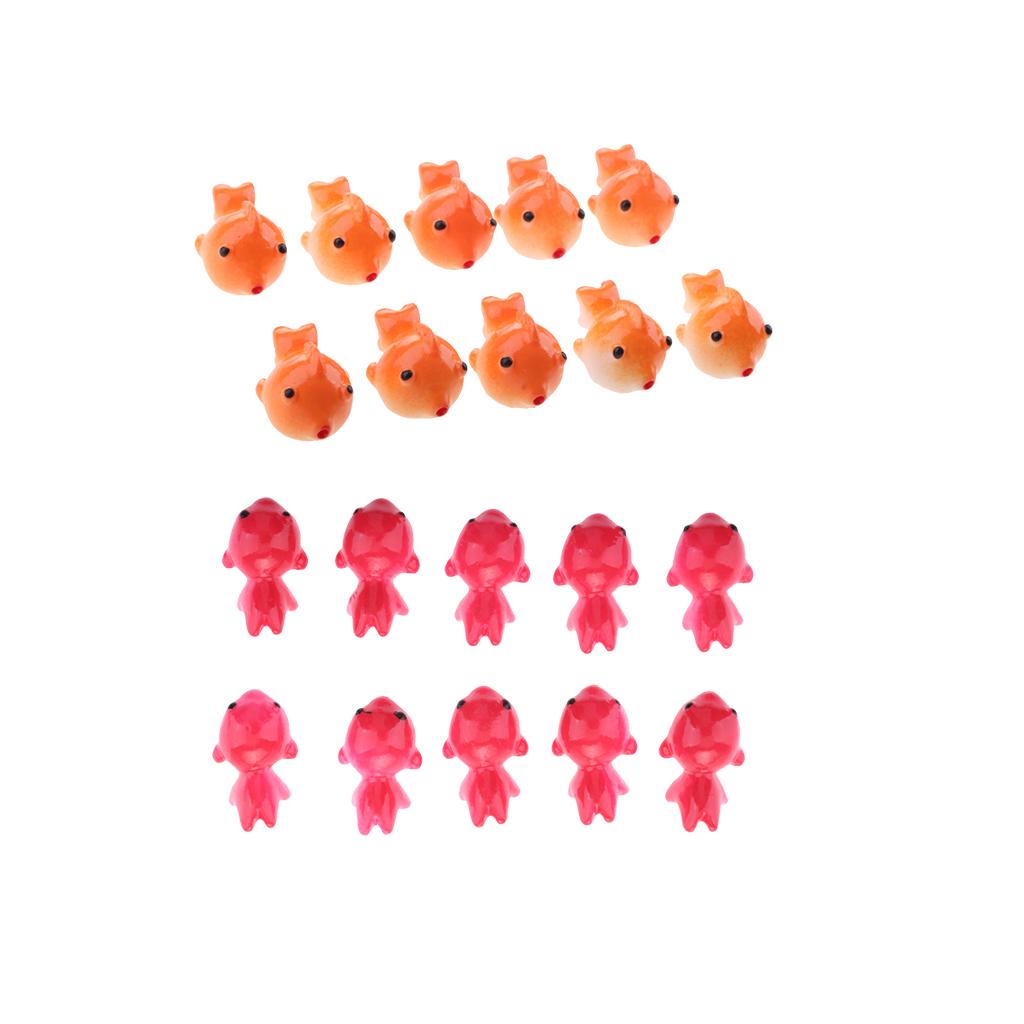 20Pieces Miniature Dollhouse Bonsai Craft Garden Landscape Goldfish Decor