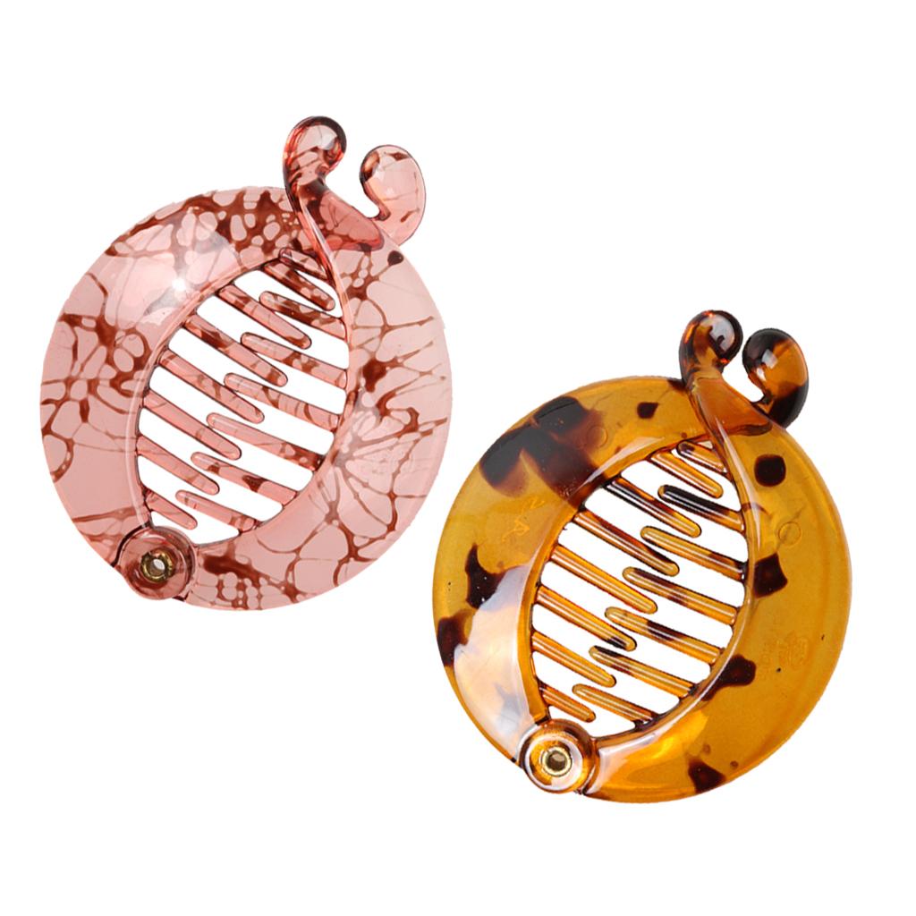 2 Pieces Banana Fish Hair Clips Barrette Comb Ponytail Holder Accessories