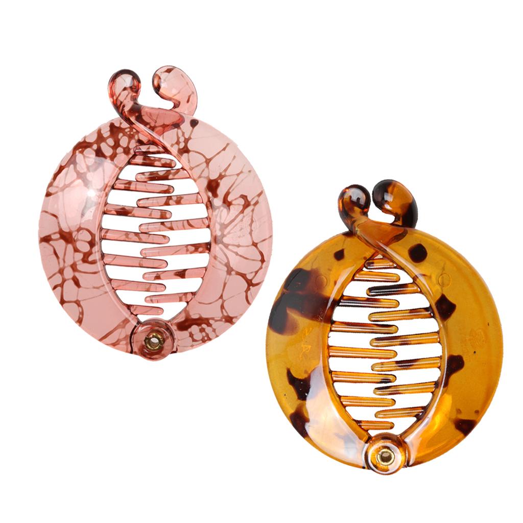 2 Pieces Banana Fish Hair Clips Barrette Comb Ponytail Holder Accessories