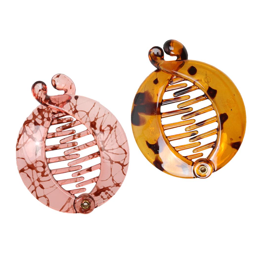2 Pieces Banana Fish Hair Clips Barrette Comb Ponytail Holder Accessories
