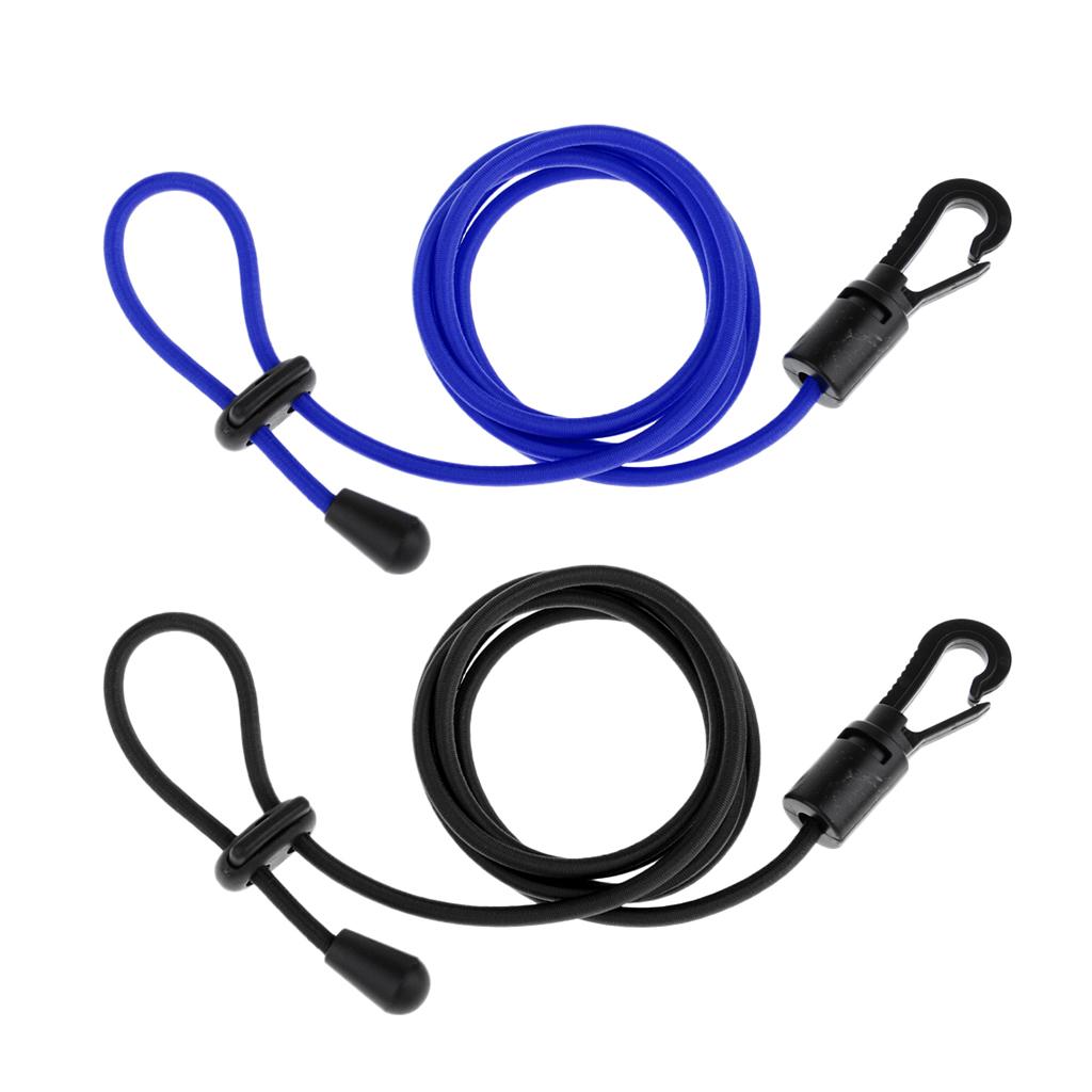 2 Pieces Elastic Safety Kayak Canoe Paddle Leash Fishing Rod Cord