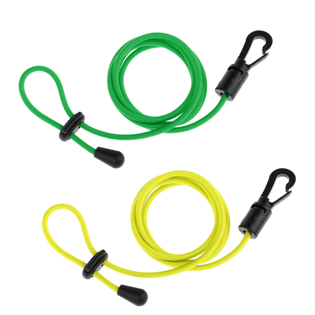 2 Pieces Elastic Safety Kayak Canoe Paddle Leash Fishing Rod Tie Rope Tether