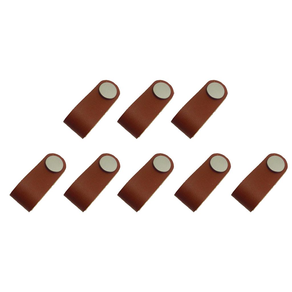 8x Handmade Leather Suitcase Handle Drawer Cabinet Leather Handle Pull Knob