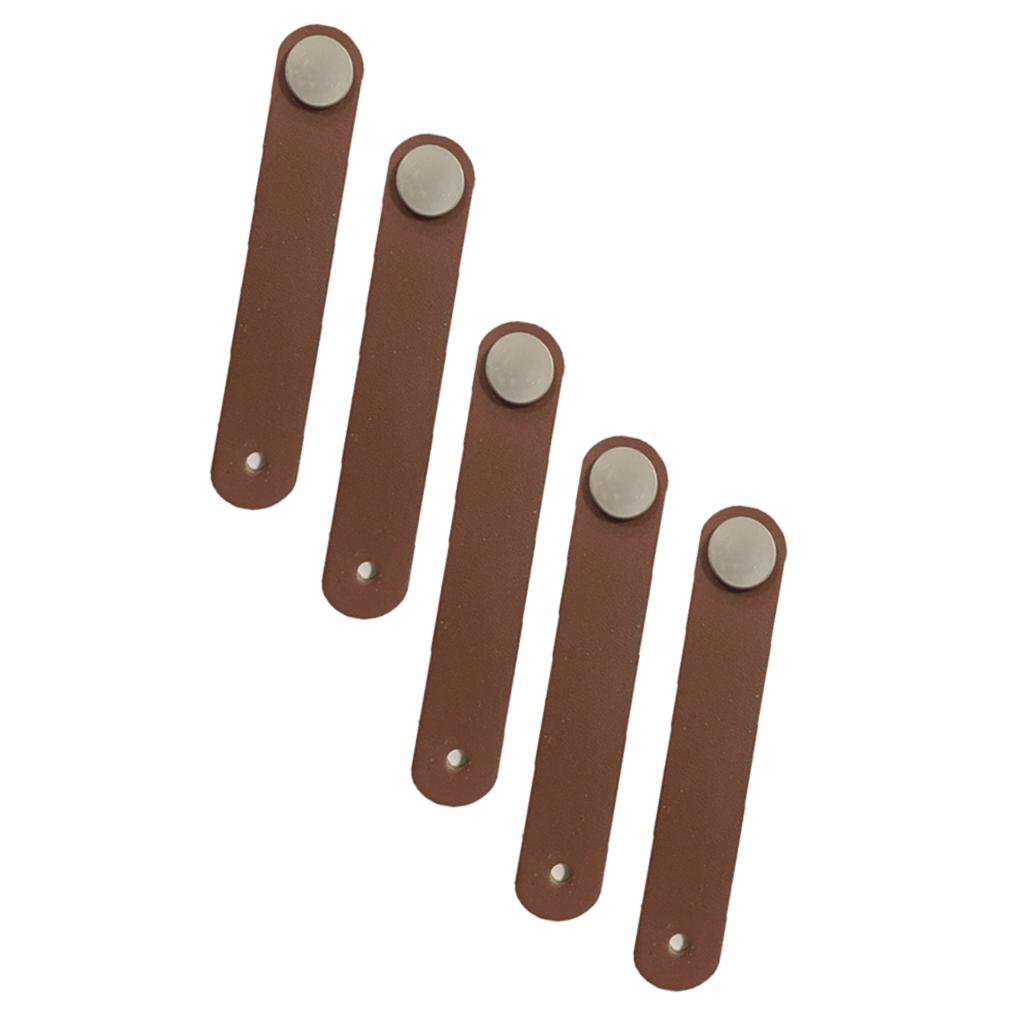 5x Handmade Leather Suitcase Handle Drawer Cabinet Leather Handle Pull Knob