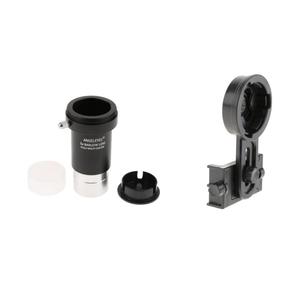 Barlow Lens Eyepiece 5X for Celestron + Smart Phone Telescope Adapter Mount