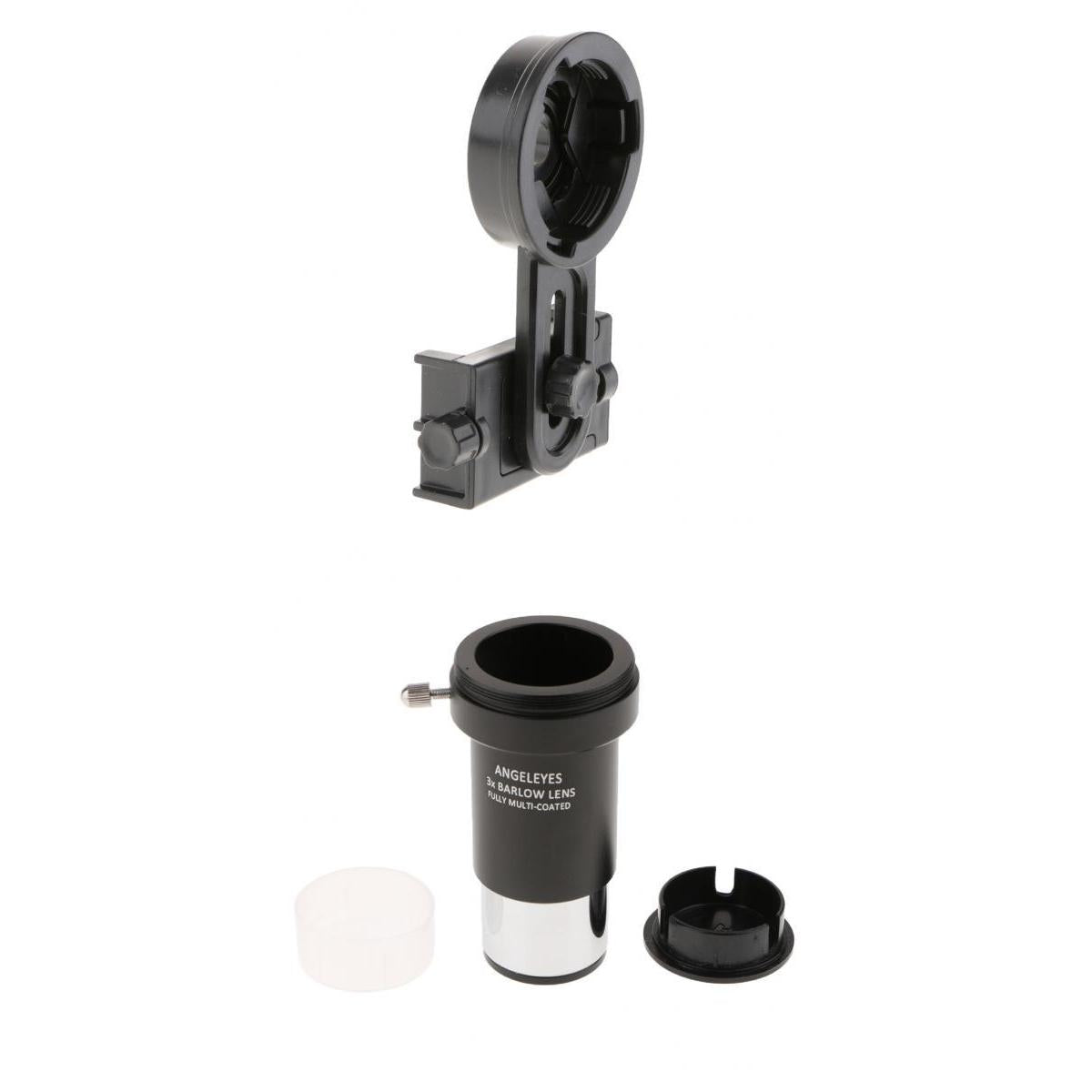Barlow Lens Eyepiece 3X for Celestron + Smart Phone Telescope Adapter Mount