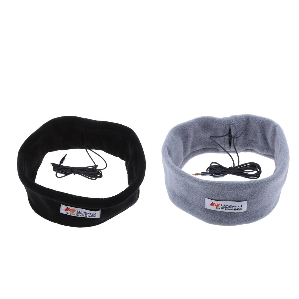 2Pieces Soft Comfortable Noise Cancelling Wired Sleep Headphones Eye Mask