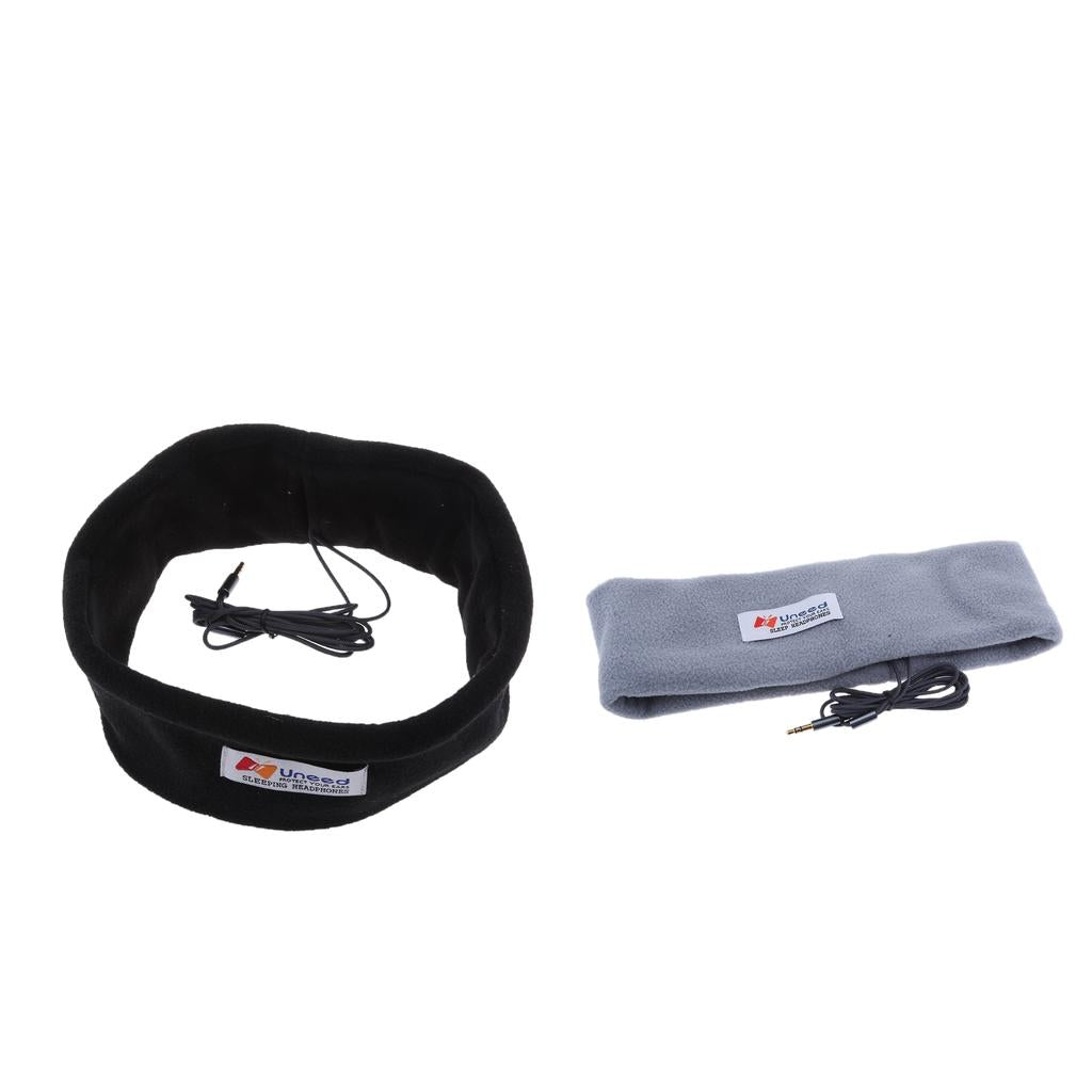 2Pieces Soft Comfortable Noise Cancelling Wired Sleep Headphones Eye Mask