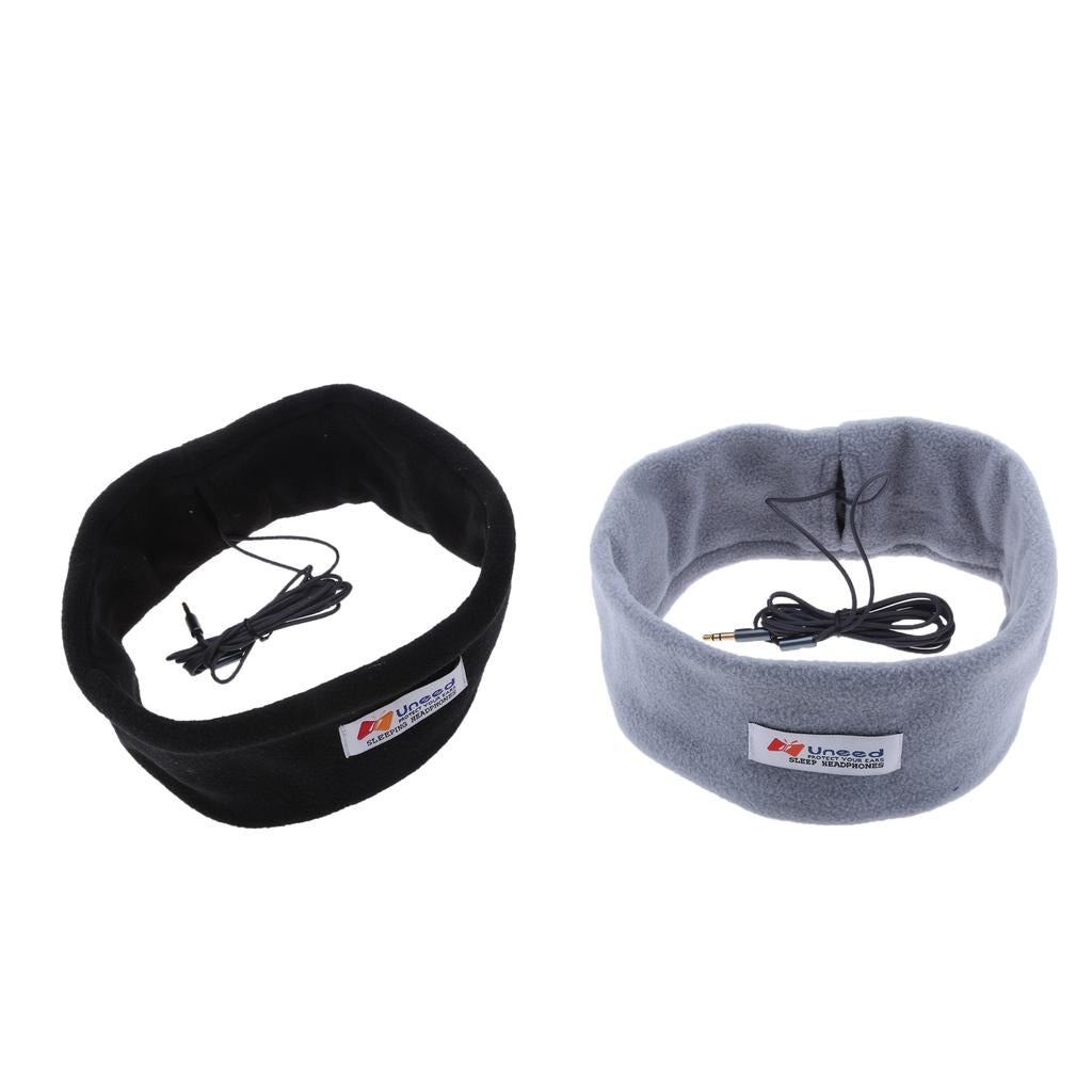 2Pieces Soft Comfortable Noise Cancelling Wired Sleep Headphones Eye Mask